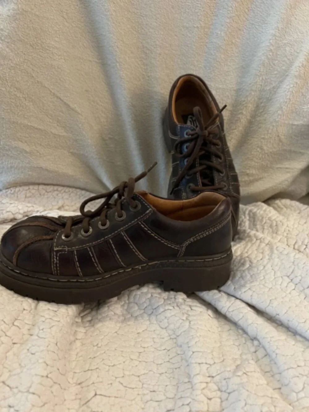 Rare Dr Martens Brown leather toe stitched Platform Oxford UK 8 US 9/10 Y2K